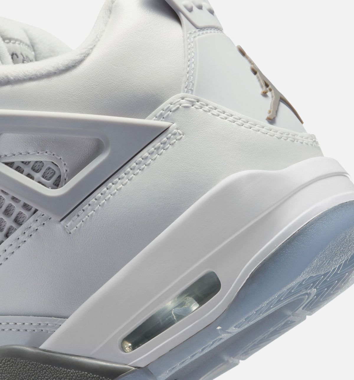 Air Jordan 4 Retro 大童生活方式运动鞋 - 光子尘/蓝霖/平展钓/白色/蓝色微小（Blue Chill）