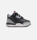 Air Jordan 3 Retro 婴幼儿生活方式运动鞋 - 黑色/火焰红/水泥灰/峰白（Black Cement）