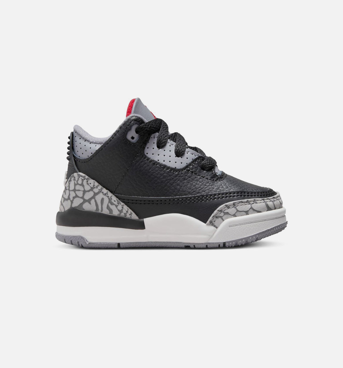 Air Jordan 3 Retro 婴幼儿生活方式运动鞋 - 黑色/火焰红/水泥灰/峰白（Black Cement）