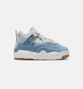 Air Jordan 4 Retro Worn Blue 婴幼童运动鞋 - 帆白/做旧蓝/金属金