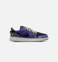 Air Jordan 1 Low OG 青少年生活方式运动鞋 - 皇室紫/蒸汽綦/黑/深葡萄色/曙光/浅銀