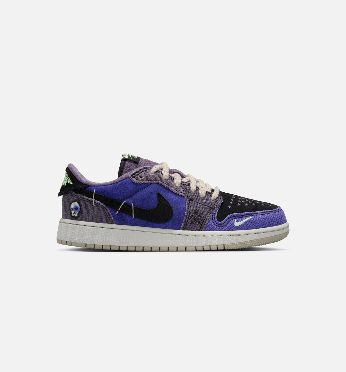 Air Jordan 1 Low OG 青少年生活方式运动鞋 - 皇室紫/蒸汽綦/黑/深葡萄色/曙光/浅銀