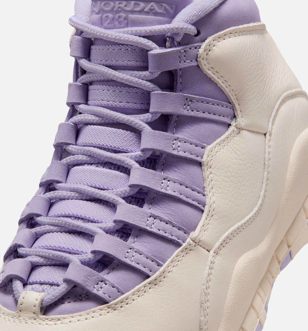 Air Jordan 10 Retro Hydrangeas 女子运动鞋 - 粉白/绣球花蓝/野葡萄紫