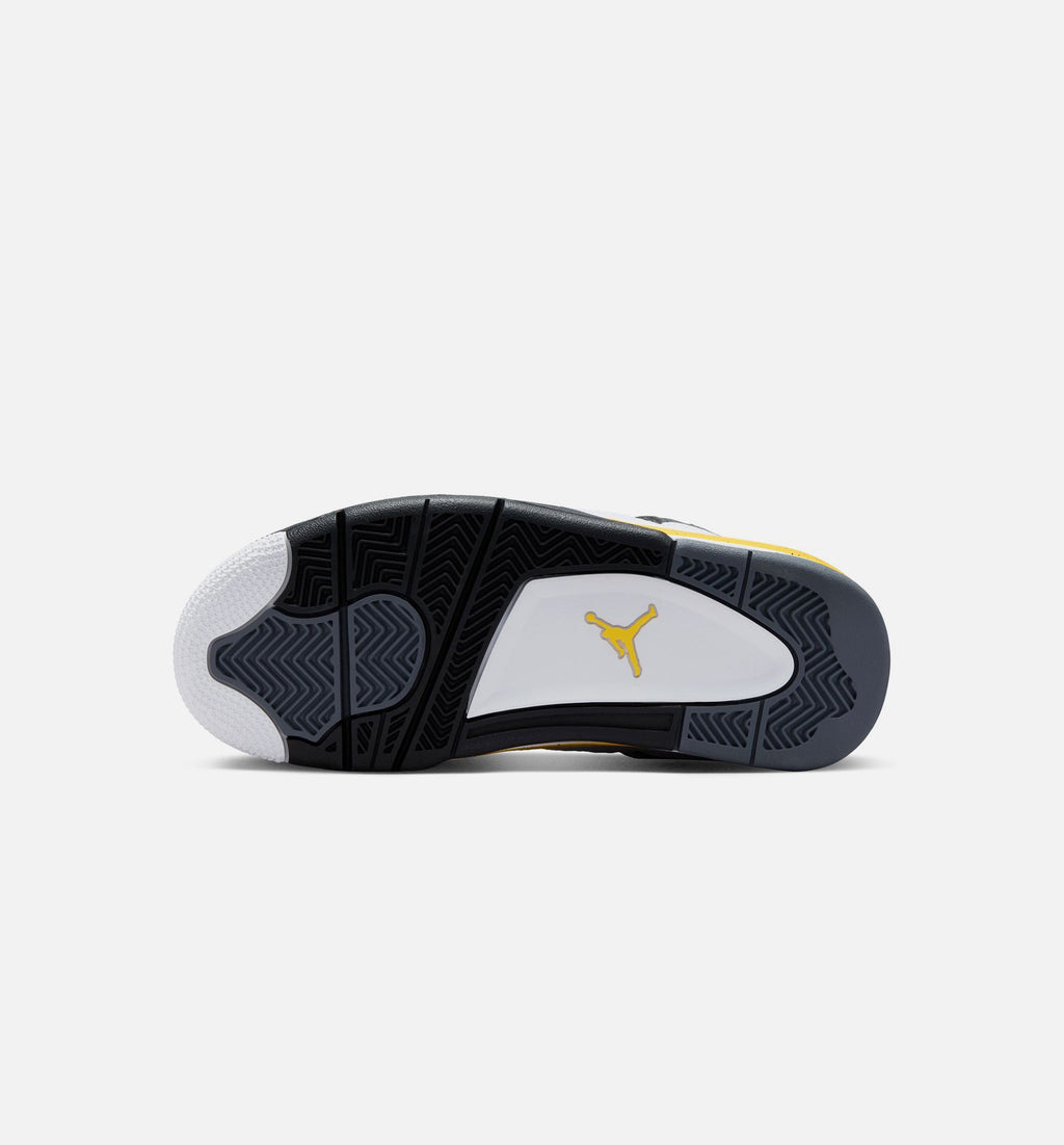 Air Jordan 4 Retro Rare Air Tour Yellow 大童生活方式运动鞋 - 白色/深蓝灰/黑色/巡回黄