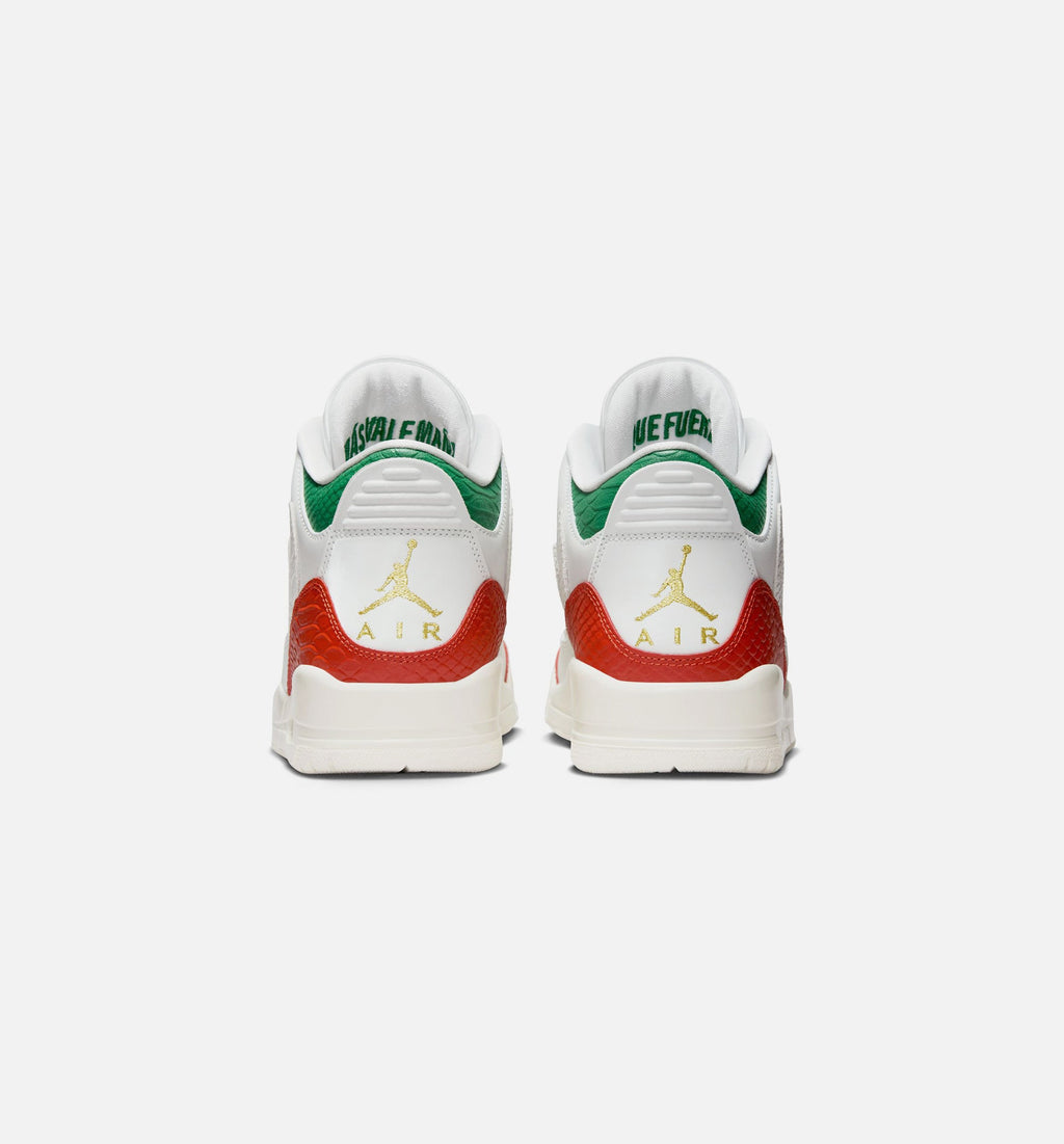 Air Jordan 3 Retro 男款生活方式运动鞋 - 峰白/松林绿/龙血红/金属金（El Vuelo）