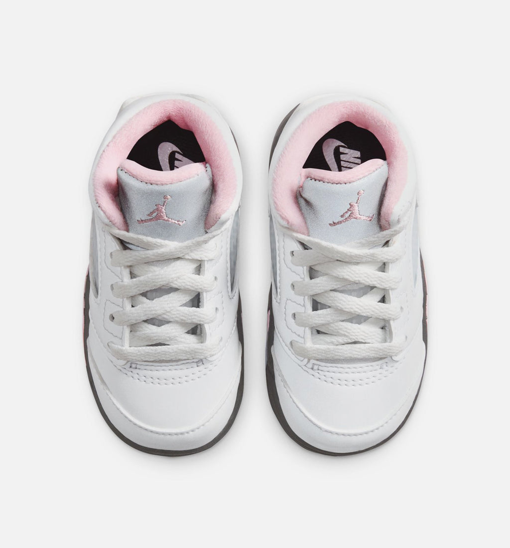Air Jordan 5 Retro Medium Soft Pink 婴幼童运动鞋 - 白/黑/柔粉