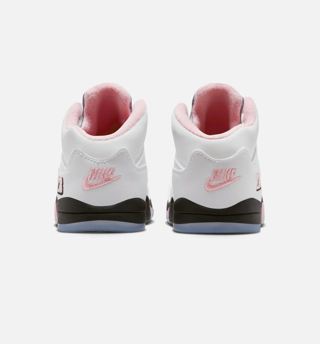 Air Jordan 5 Retro Medium Soft Pink 婴幼童运动鞋 - 白/黑/柔粉