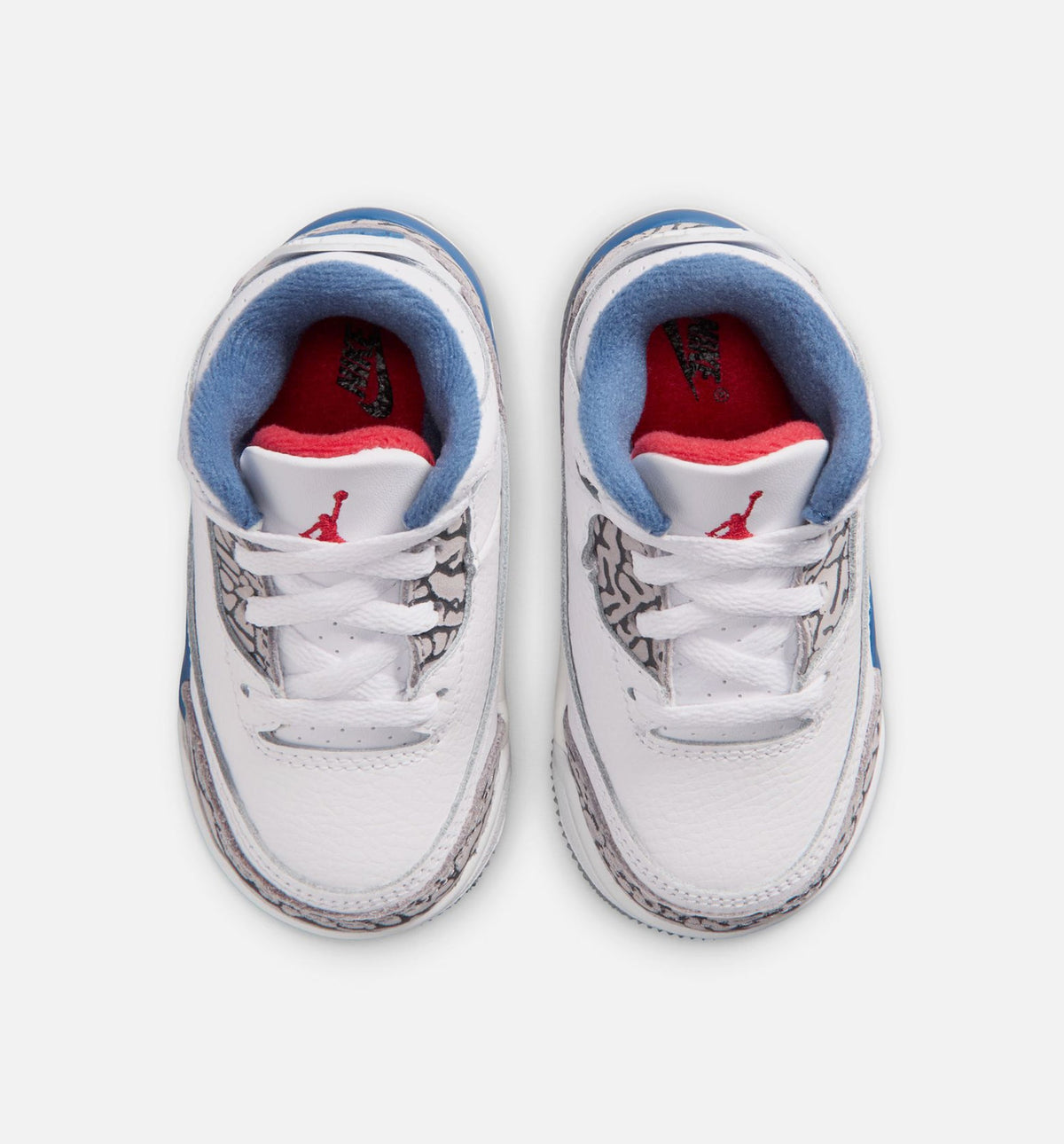 Air Jordan 3 Retro OG 婴幼儿生活方式运动鞋 - 白色/火焰红/真蓝（True Blue）