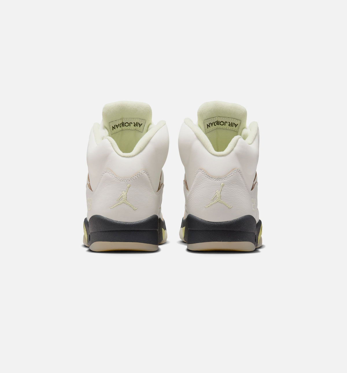 Air Jordan 5 Retro Luminous Green 女子运动鞋 - 帆白/荧光绿/熔岩灰