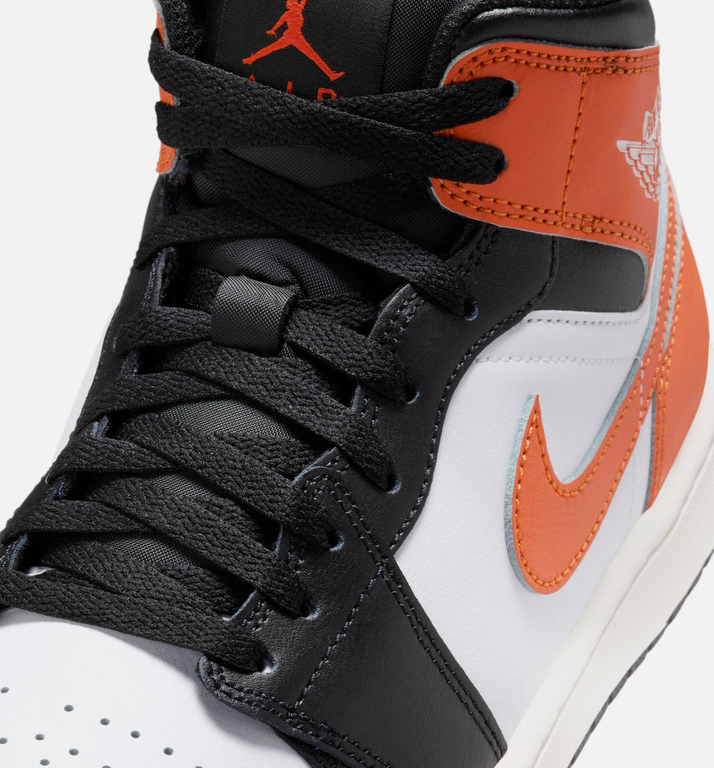 Air Jordan 1 Mid 男款生活方式运动鞋 - 海星橙/白/帆布白/黑