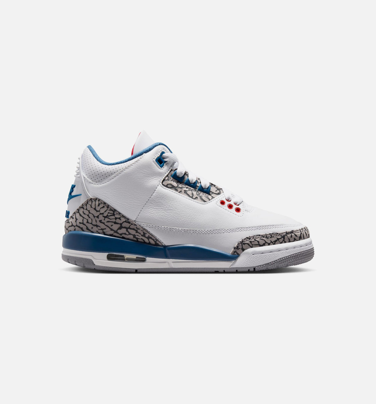Air Jordan 3 Retro OG 大童生活方式运动鞋 - 白色/火焰红/真蓝（True Blue）