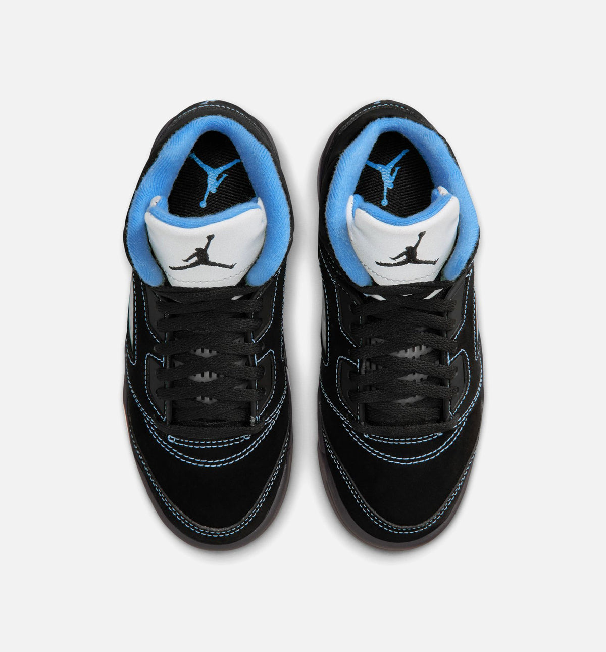 Air Jordan 5 Retro Black Carolina 小童运动鞋 - 黑/大学蓝/白