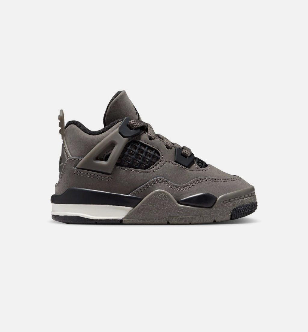 Air Jordan 4 Retro 婴幼儿生活方式运动鞋 - 洞石/黑色/月尘粒子（Cave Stone And Black）