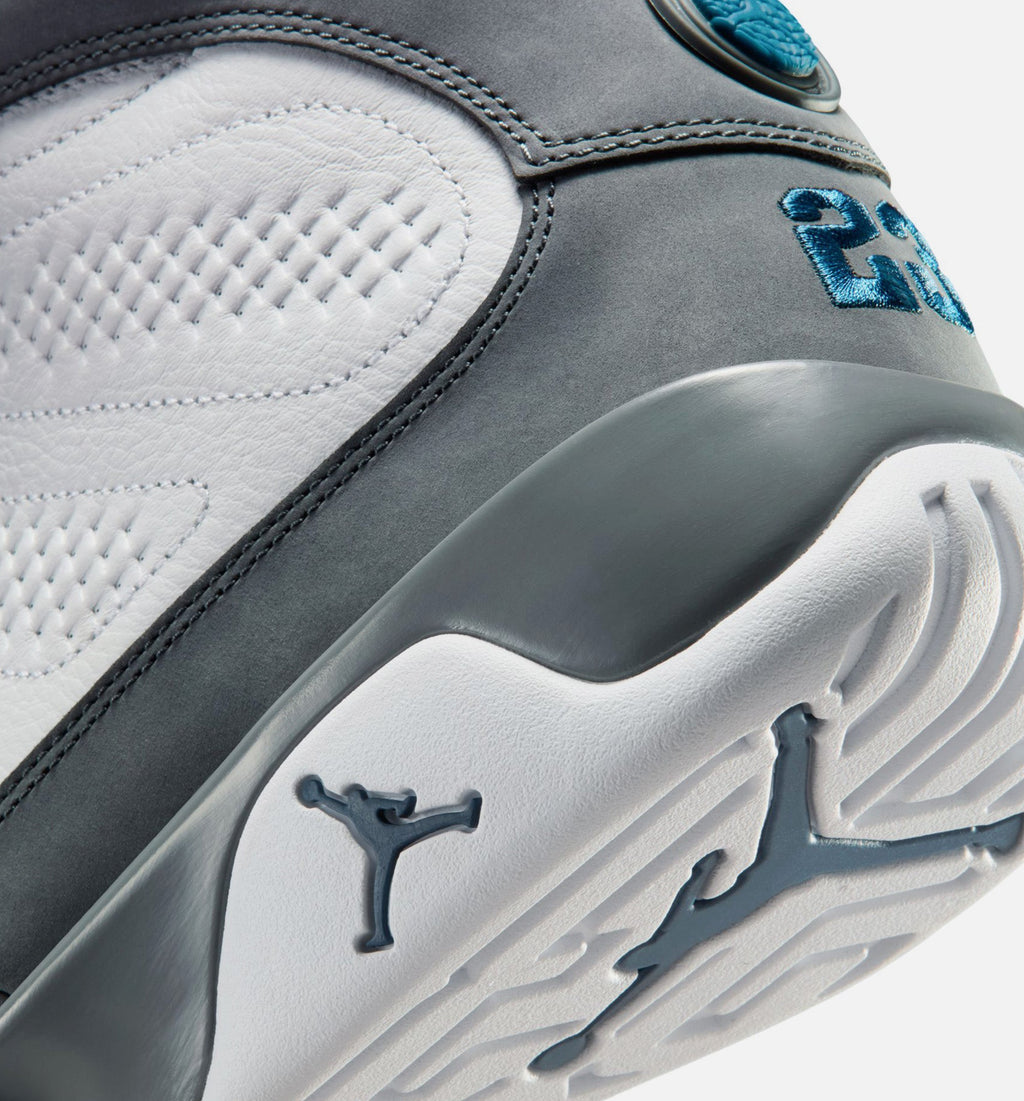 Air Jordan 9 Retro Flint Grey 男子运动鞋 - 白/法式蓝/燧石灰