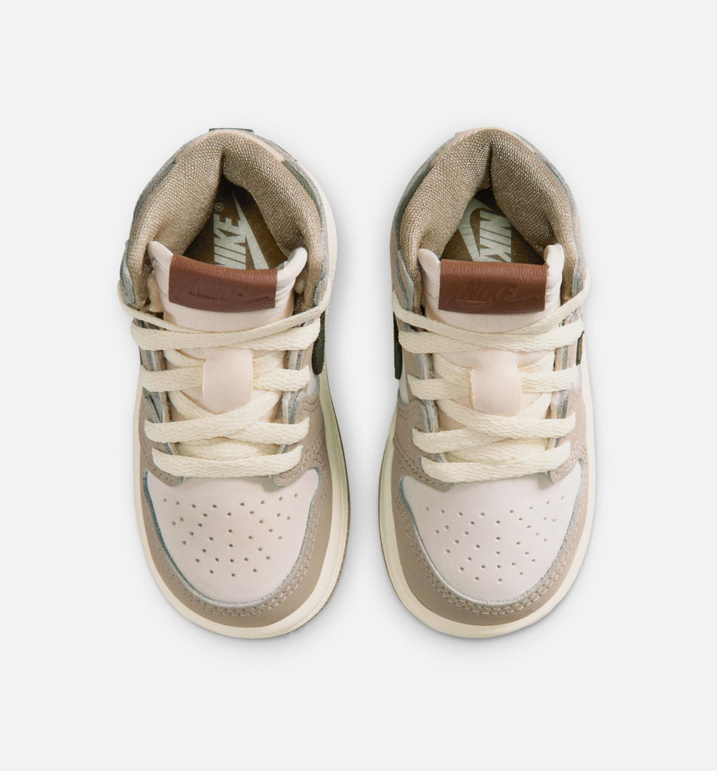 Air Jordan 1 Retro High OG 婴幼儿生活方式运动鞋 - 卡奈色/帆白/橘芒山白/货运卡奈（Khaki）
