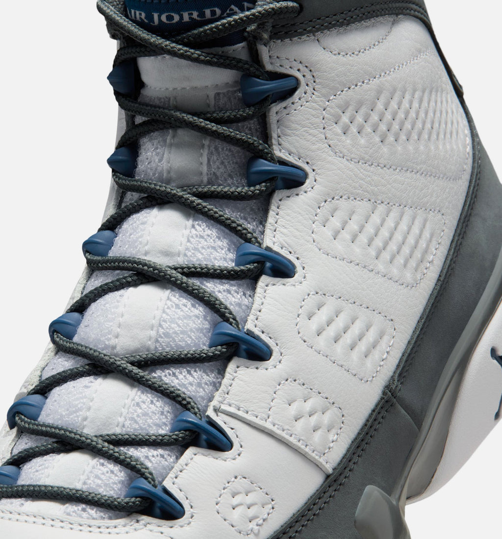 Air Jordan 9 Retro Flint Grey 男子运动鞋 - 白/法式蓝/燧石灰