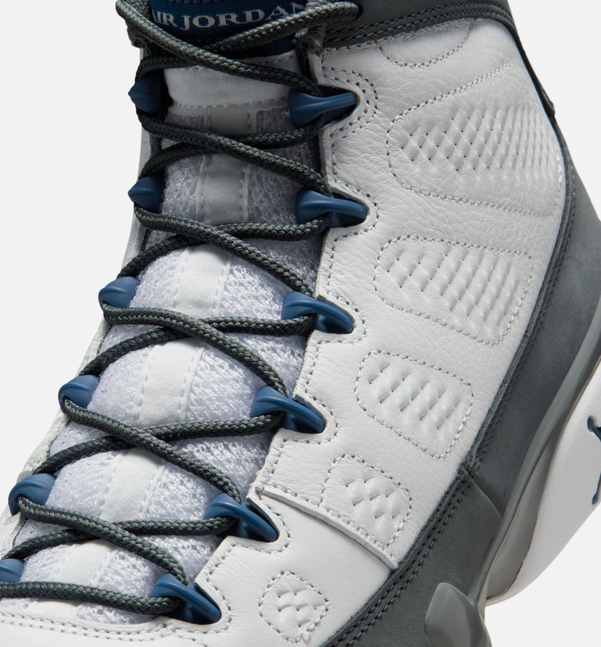 Air Jordan 9 Retro Flint Grey 男子运动鞋 - 白/法式蓝/燧石灰