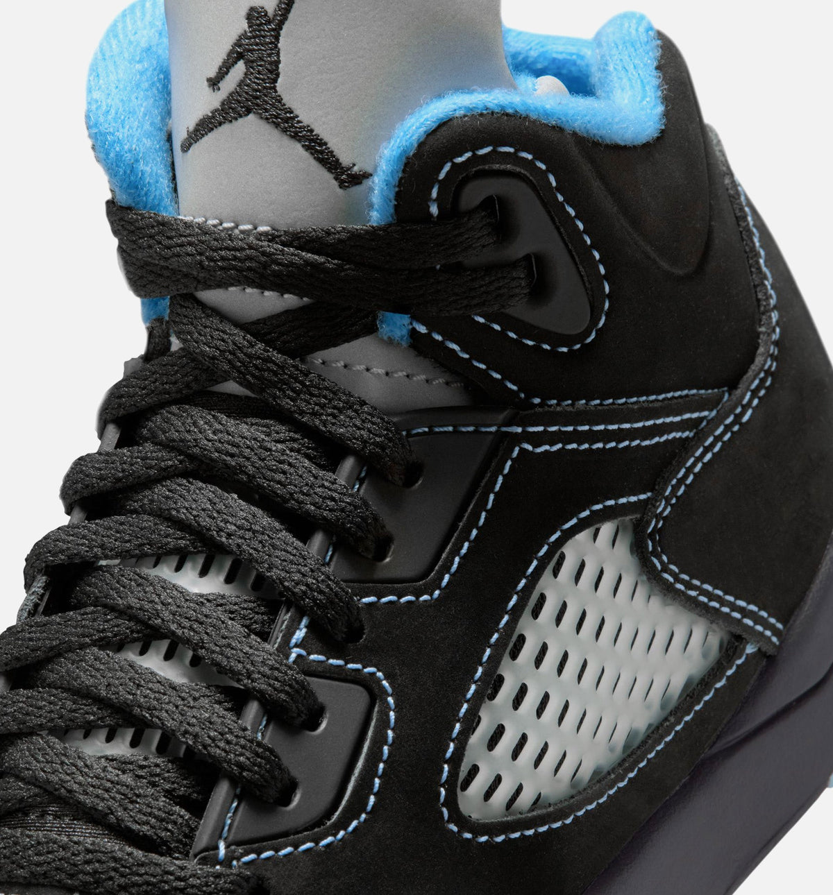 Air Jordan 5 Retro Black Carolina 小童运动鞋 - 黑/大学蓝/白