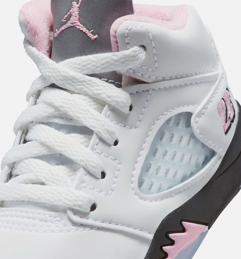 Air Jordan 5 Retro Medium Soft Pink 婴幼童运动鞋 - 白/黑/柔粉