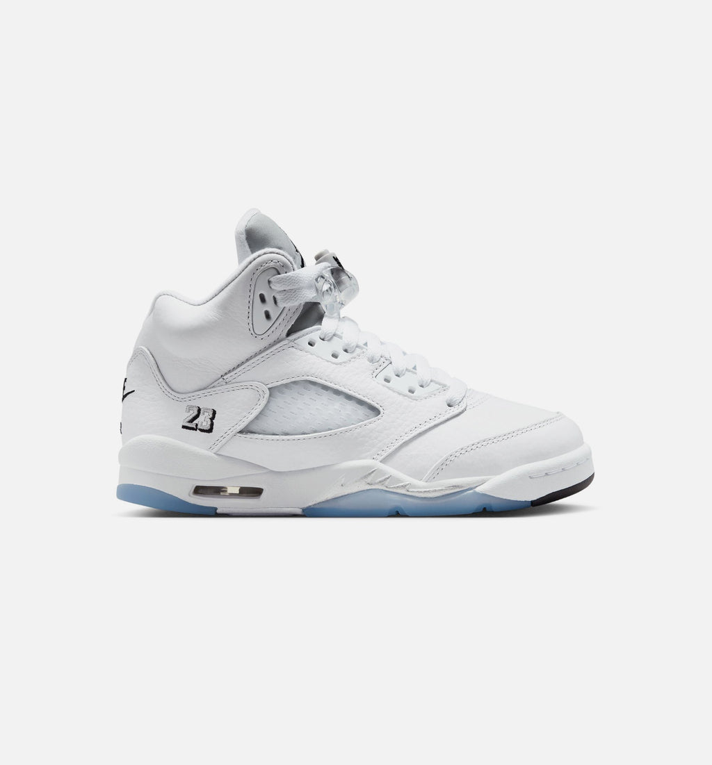 Air Jordan 5 Retro OG White Metallic 大童运动鞋 - 白/黑/金属银