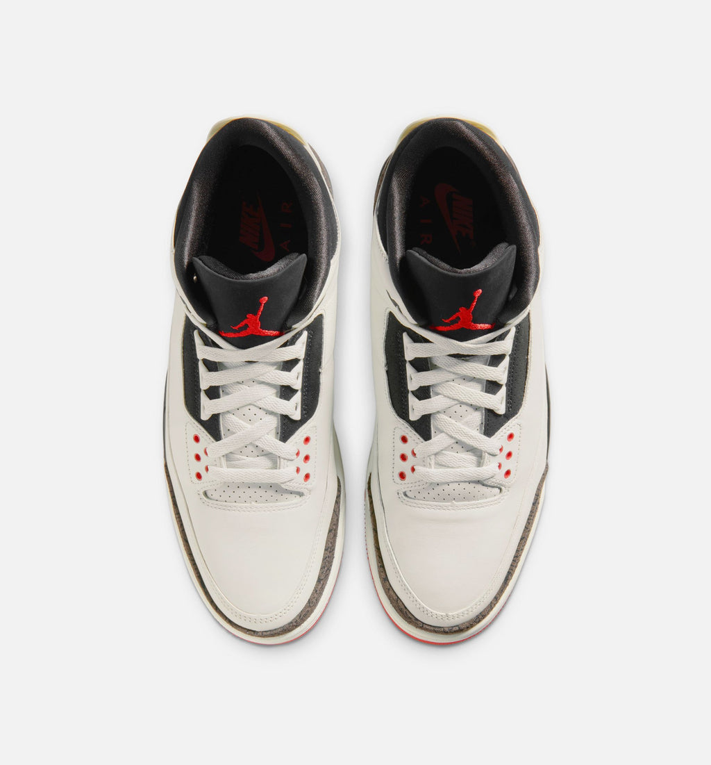 Air Jordan 3 Retro 男款生活方式运动鞋 - 帆白/黑色/大学红/淡象牙（Sail and University Red）