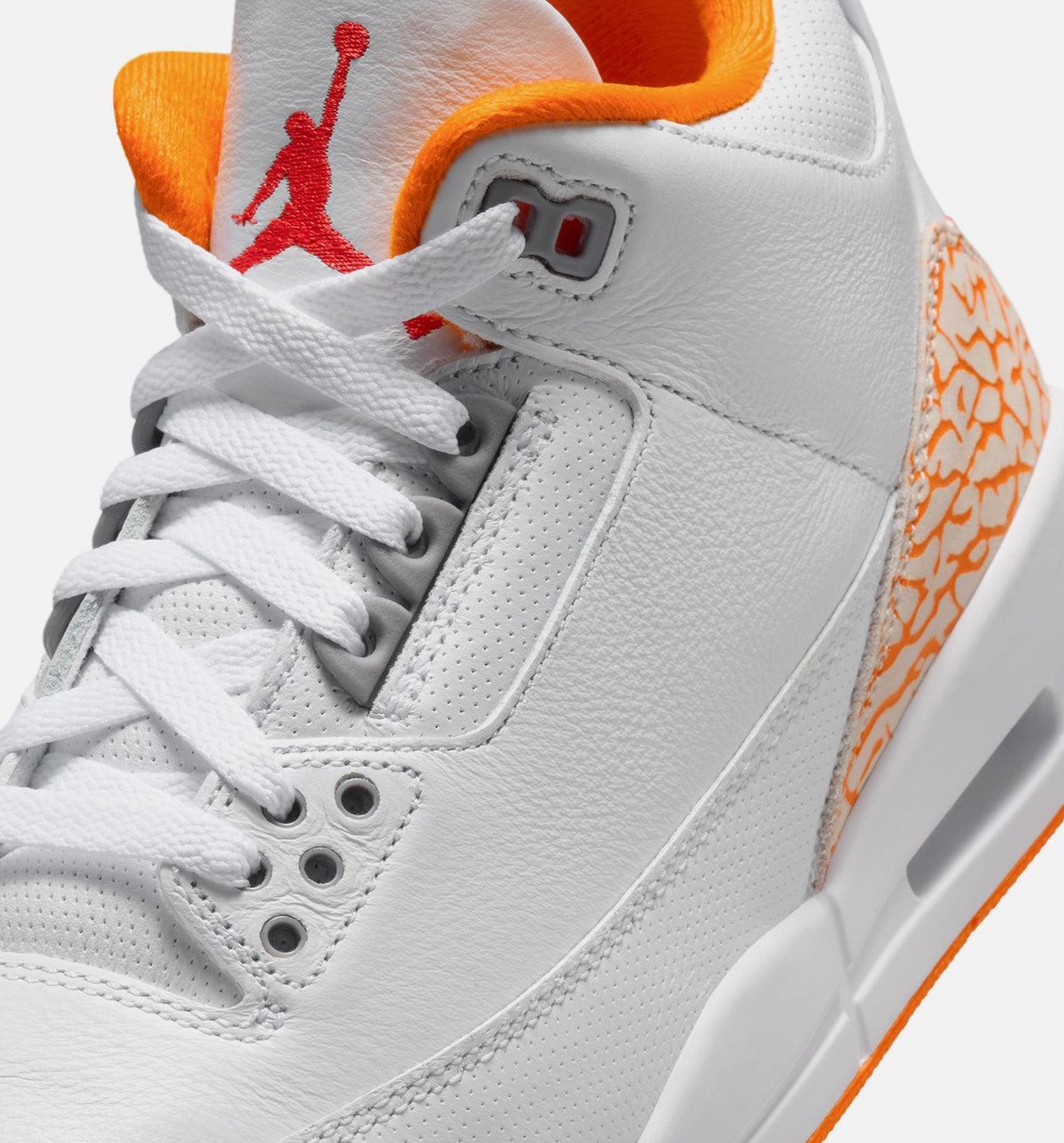 Air Jordan 3 Retro 女款生活方式运动鞋 - 白色/多彩橙柚（Orange Citrus）