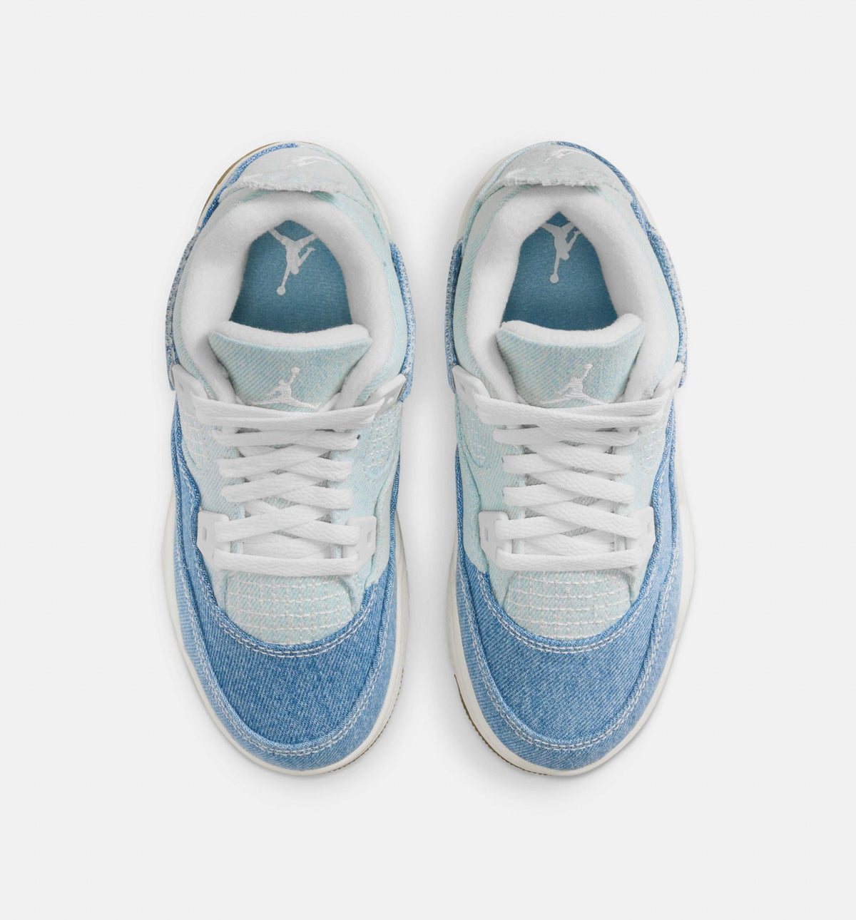 Air Jordan 4 Retro Worn Blue 小童运动鞋 - 帆白/做旧蓝/金属金