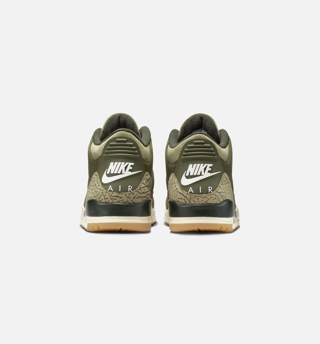 Air Jordan 3 Retro 男款生活方式运动鞋 - 中性橄榄绿/巪木/淡橄榄绿/帆白/深红（Medium Olive）