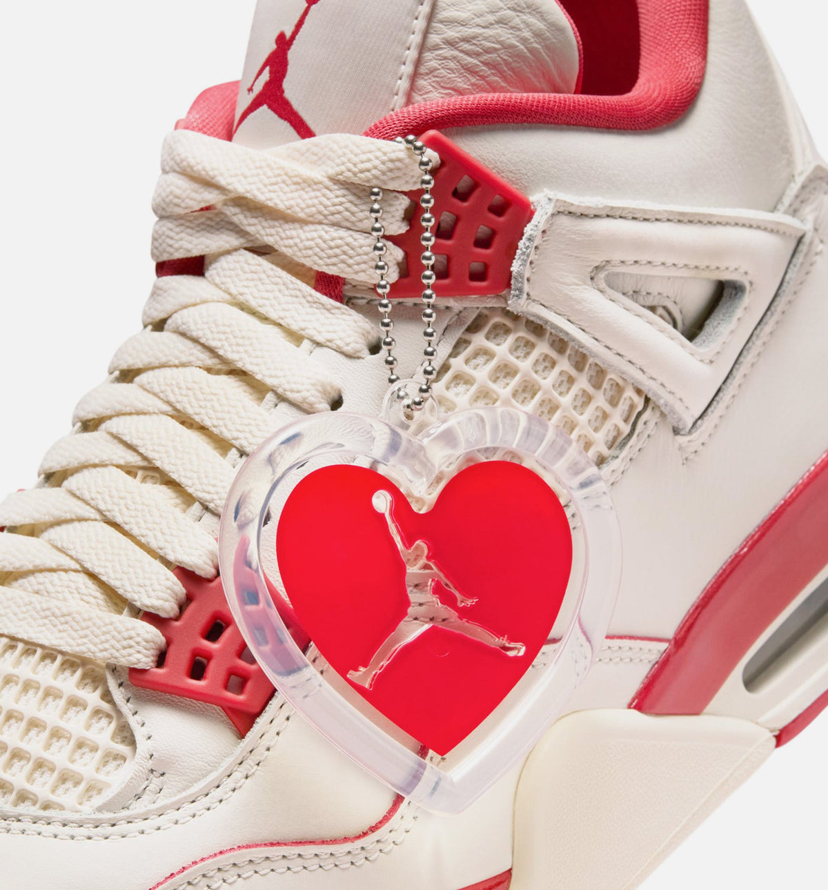 Air Jordan 4 Retro Valentine's Day Women's 生活方式运动鞋｜Pale Ivory/Sierra Red/Tough Red