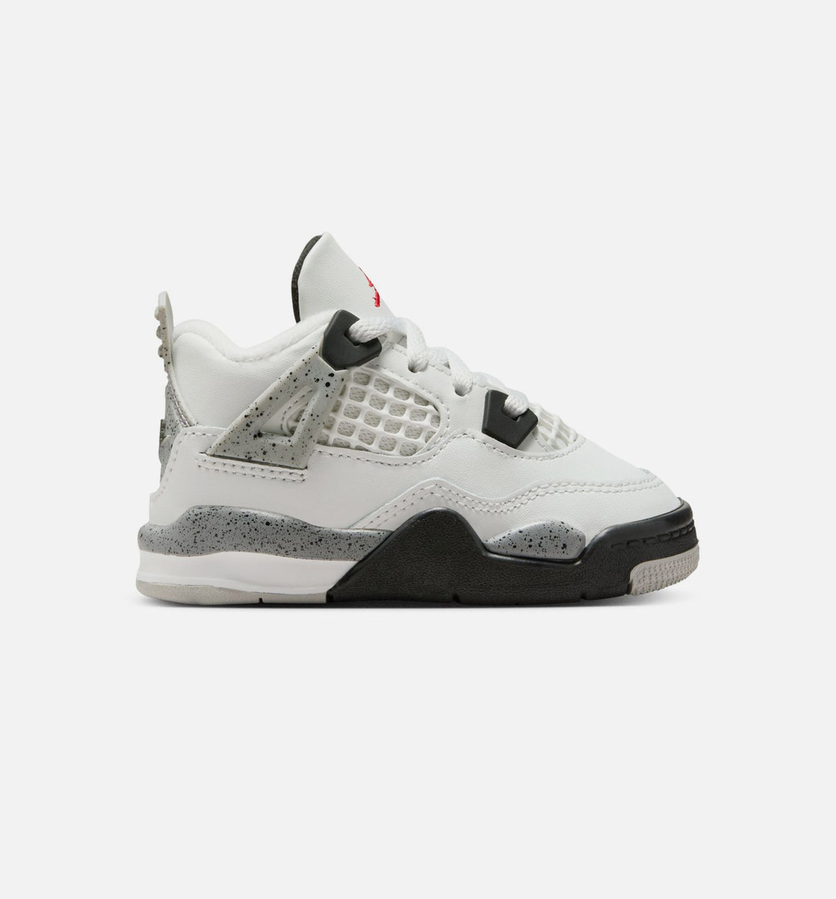 Air Jordan 4 Retro White Cement 婴幼童运动鞋 - 白水泥灰/火焰红