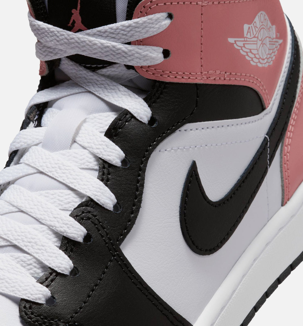 Air Jordan 1 Mid 男款生活方式运动鞋 - 白/锈色粉/黑