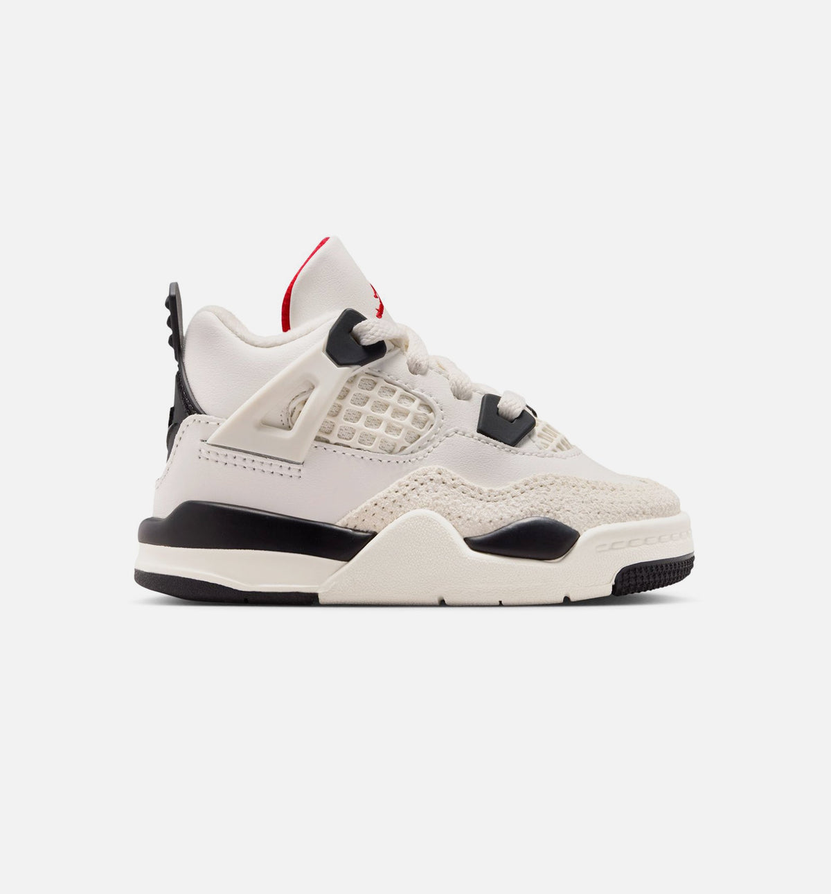 Air Jordan 4 Retro Flight Club 婴幼儿生活方式运动鞋 - 帆白/黑色/大学红