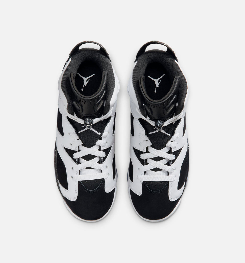 Air Jordan 6 Retro Black and White 大童运动鞋 - 黑/白