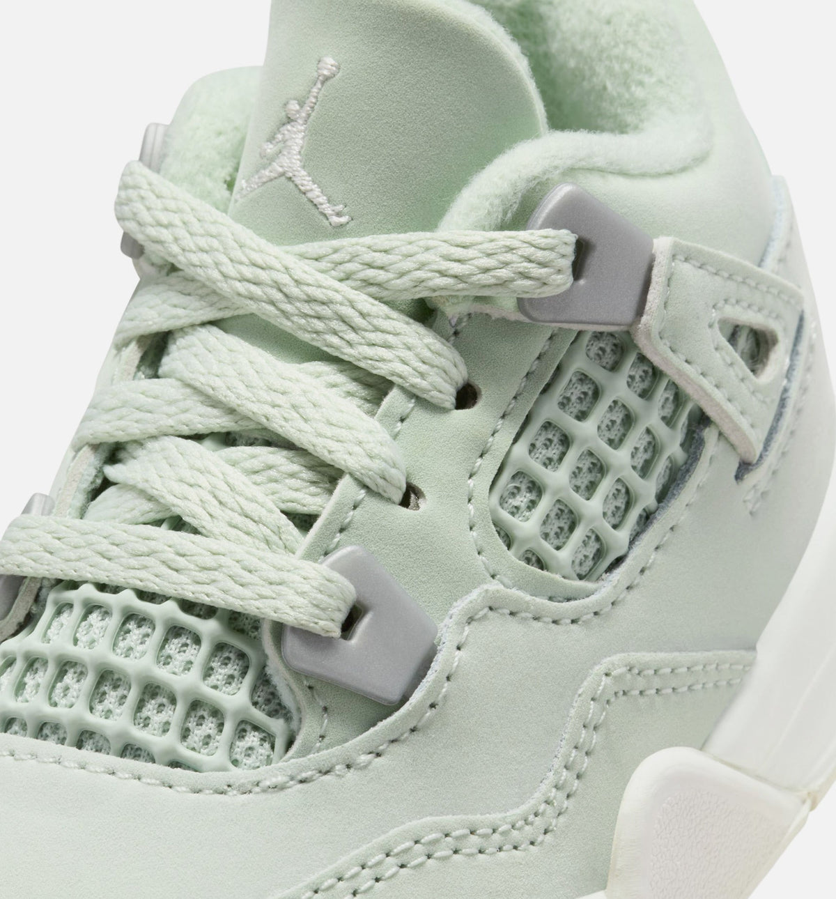 Air Jordan 4 Retro 婴幼儿生活方式运动鞋 - 海泊绿/帆白/金属銀（Abundance）