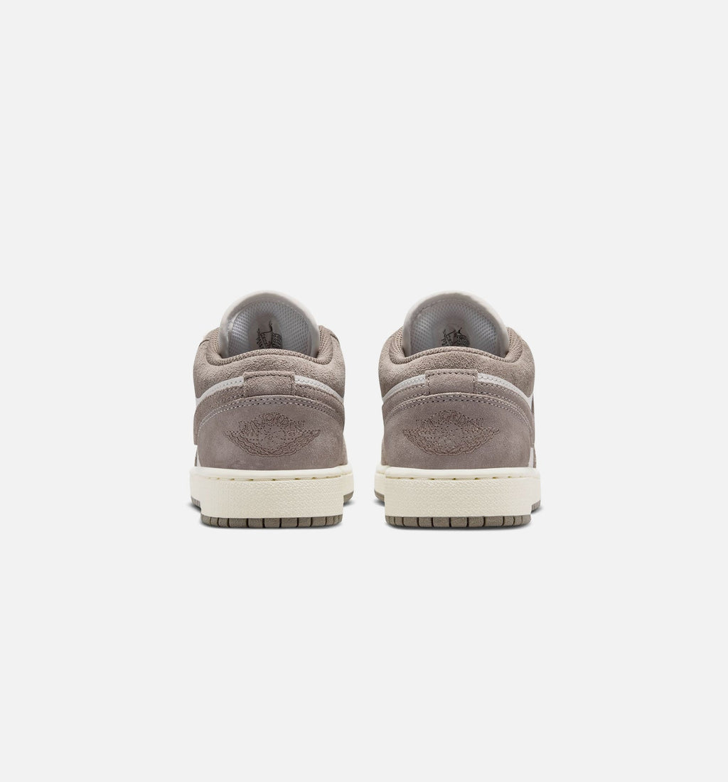 Air Jordan 1 Low Grade School 生活方式运动鞋 - 橄榄灰/谜石/山顶白
