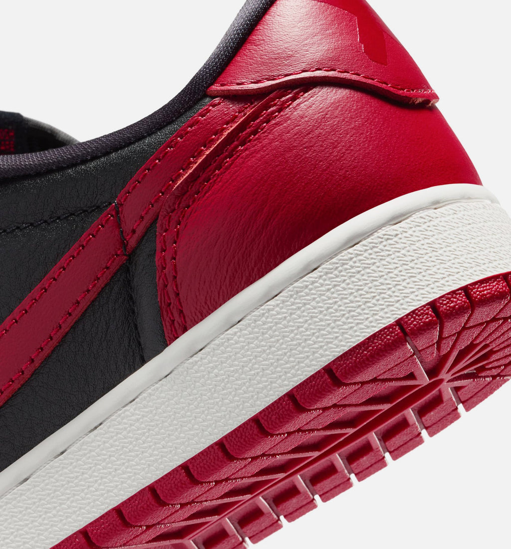 Air Jordan 1 Retro Low OG 大童生活方式运动鞋 - 黑色/大红/峰白（Banned）
