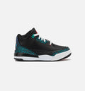 Air Jordan 3 Retro Hyper Jade 小童运动鞋 - 黑/警报红/超级翡翠绿