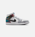 Air Jordan 1 Mid SE 男款生活方式运动鞋 - 黑/白/狼灰