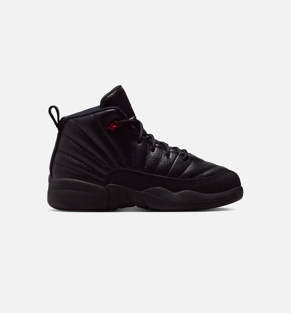 Air Jordan 12 Retro Bloodline 小童运动鞋 - 黑/大学红