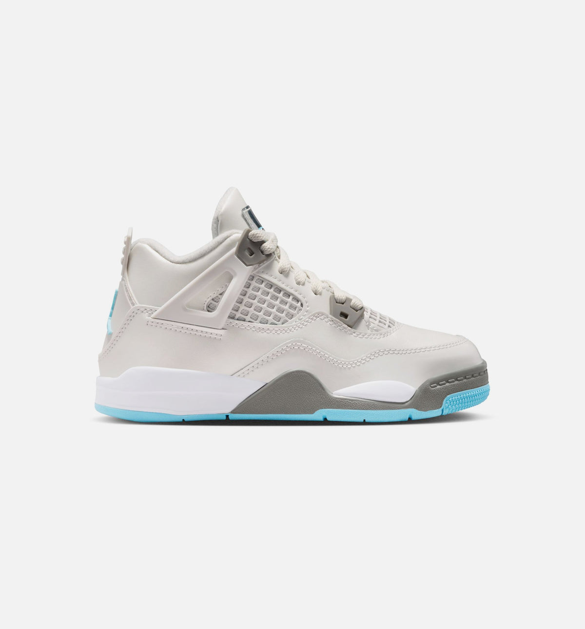 Air Jordan 4 Retro 学龄前儿生活方式运动鞋 - 光子尘/蓝霖/平展钓/白色/蓝色微小（Blue Chill）