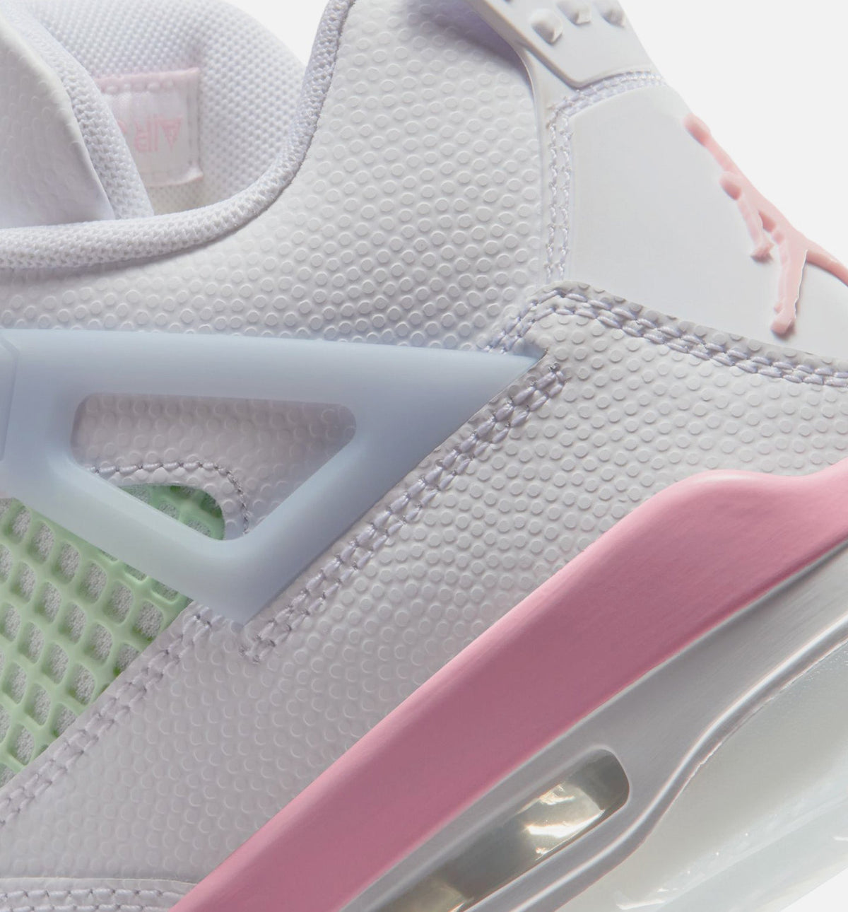 Air Jordan 4 Retro Medium Soft Pink 大童生活方式运动鞋 - 白色/柔粉/半蓝