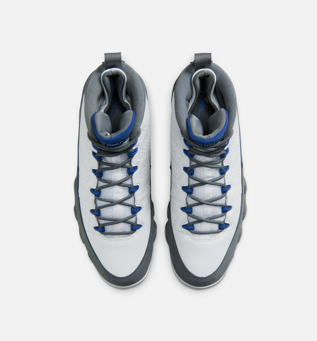 Air Jordan 9 Retro Flint Grey 男子运动鞋 - 白/法式蓝/燧石灰