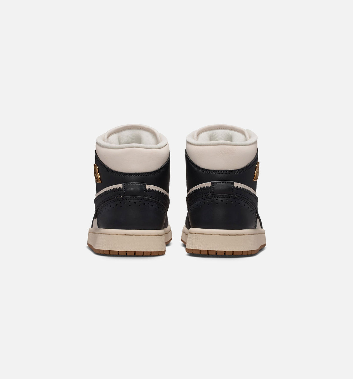 Air Jordan 1 Mid SE 女款生活方式运动鞋 - 深色黑/粉笔灰/珍珠白