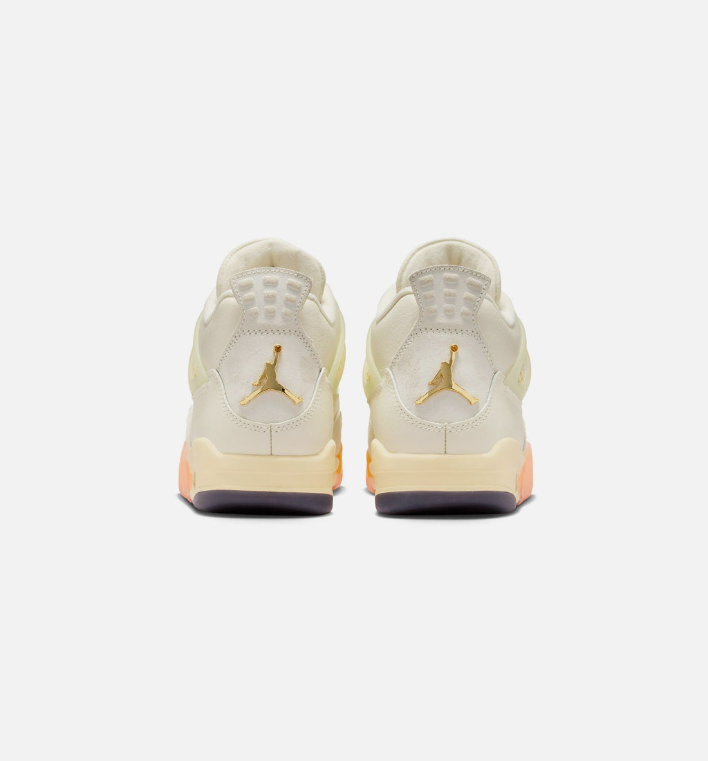 Air Jordan 4 Retro 女款生活方式运动鞋 - 椒子奶/金属金/细麻布/亮芒果橙/日晨橙/黑色（Birds of Paradise）