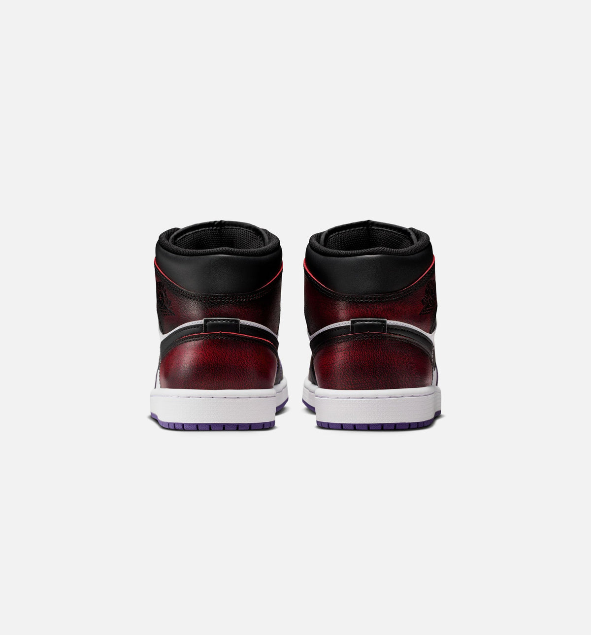 Air Jordan 1 Mid SE 男款生活方式运动鞋 - 真红/白/球场紫/黑