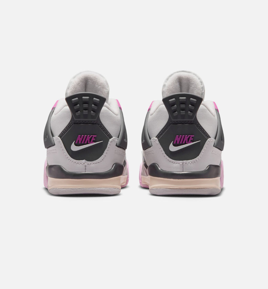 Air Jordan 4 Retro 婴幼儿生活方式运动鞋 - 迎宾白/火焰粉/烟灰（Comic）