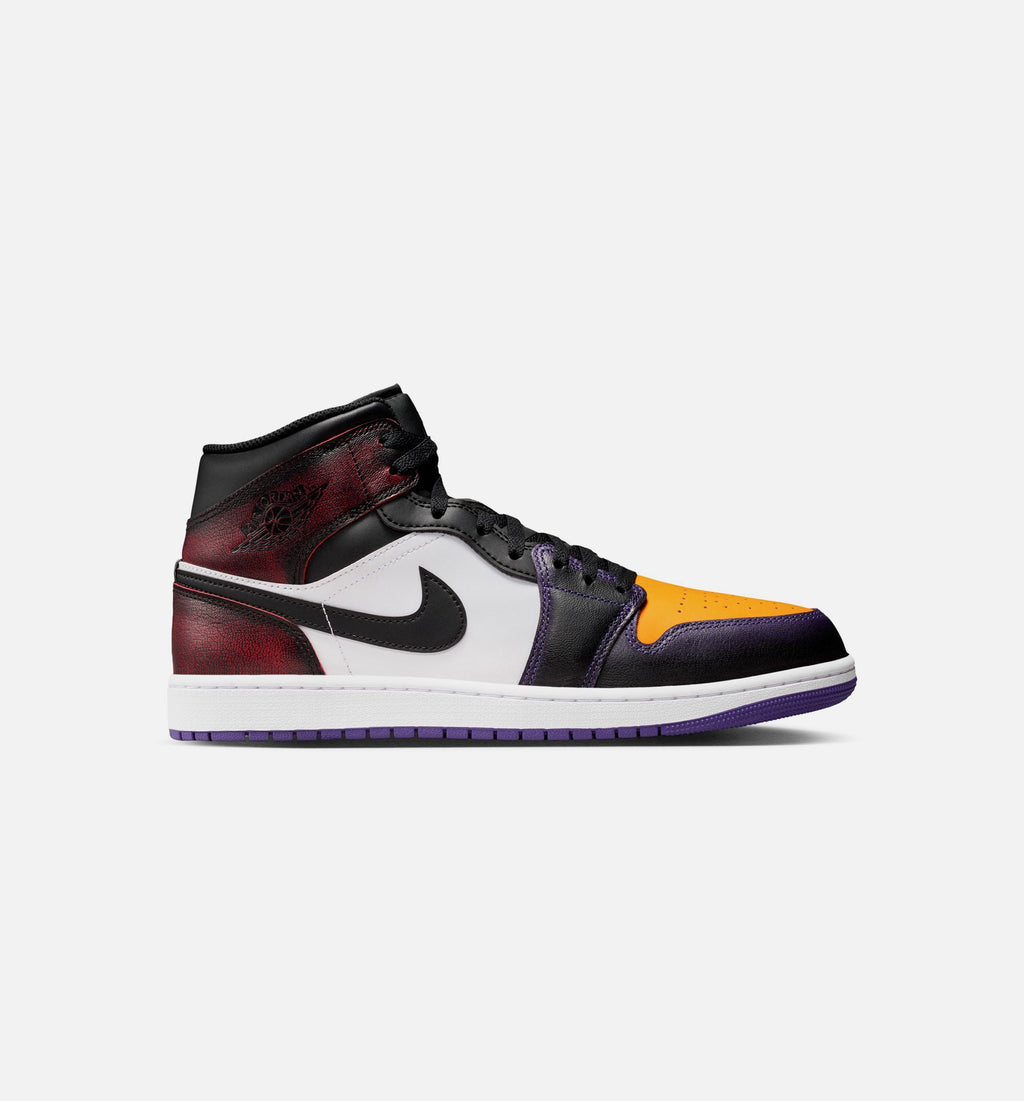 Air Jordan 1 Mid SE 男款生活方式运动鞋 - 真红/白/球场紫/黑