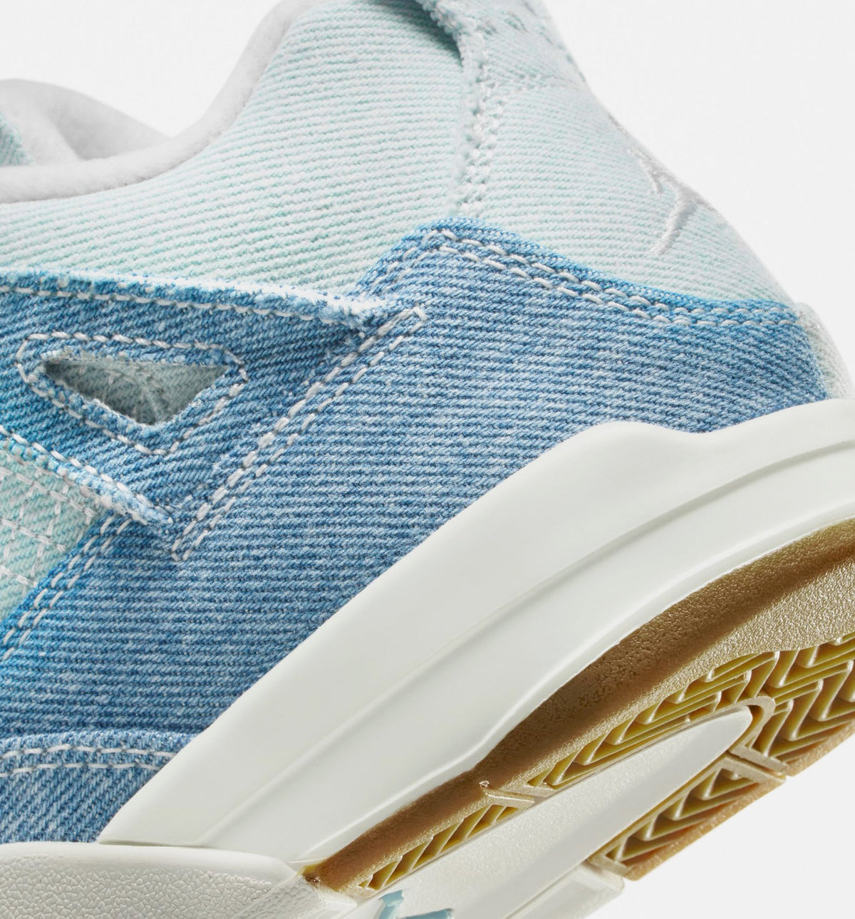 Air Jordan 4 Retro Worn Blue 小童运动鞋 - 帆白/做旧蓝/金属金