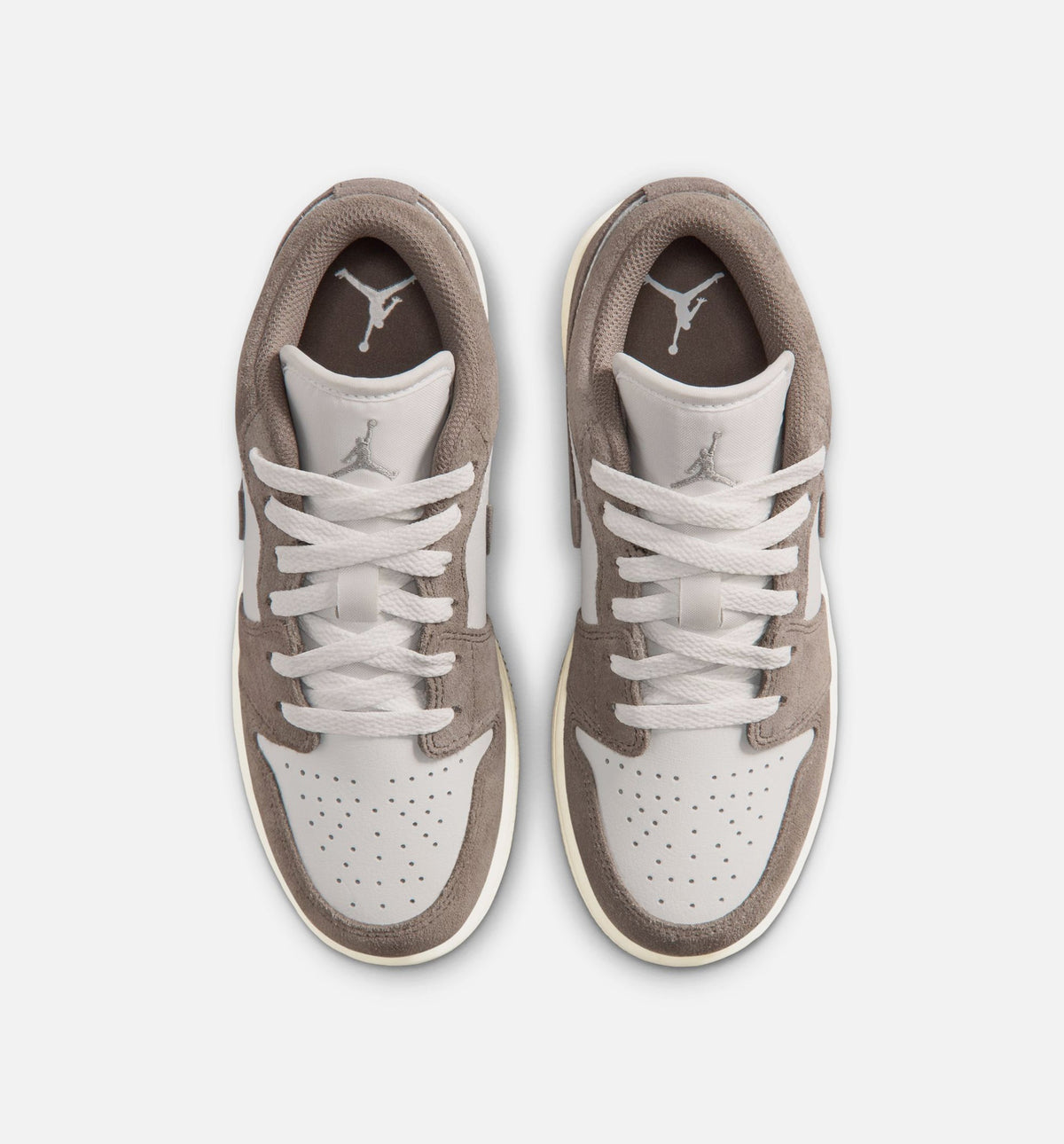 Air Jordan 1 Low Grade School 生活方式运动鞋 - 橄榄灰/谜石/山顶白