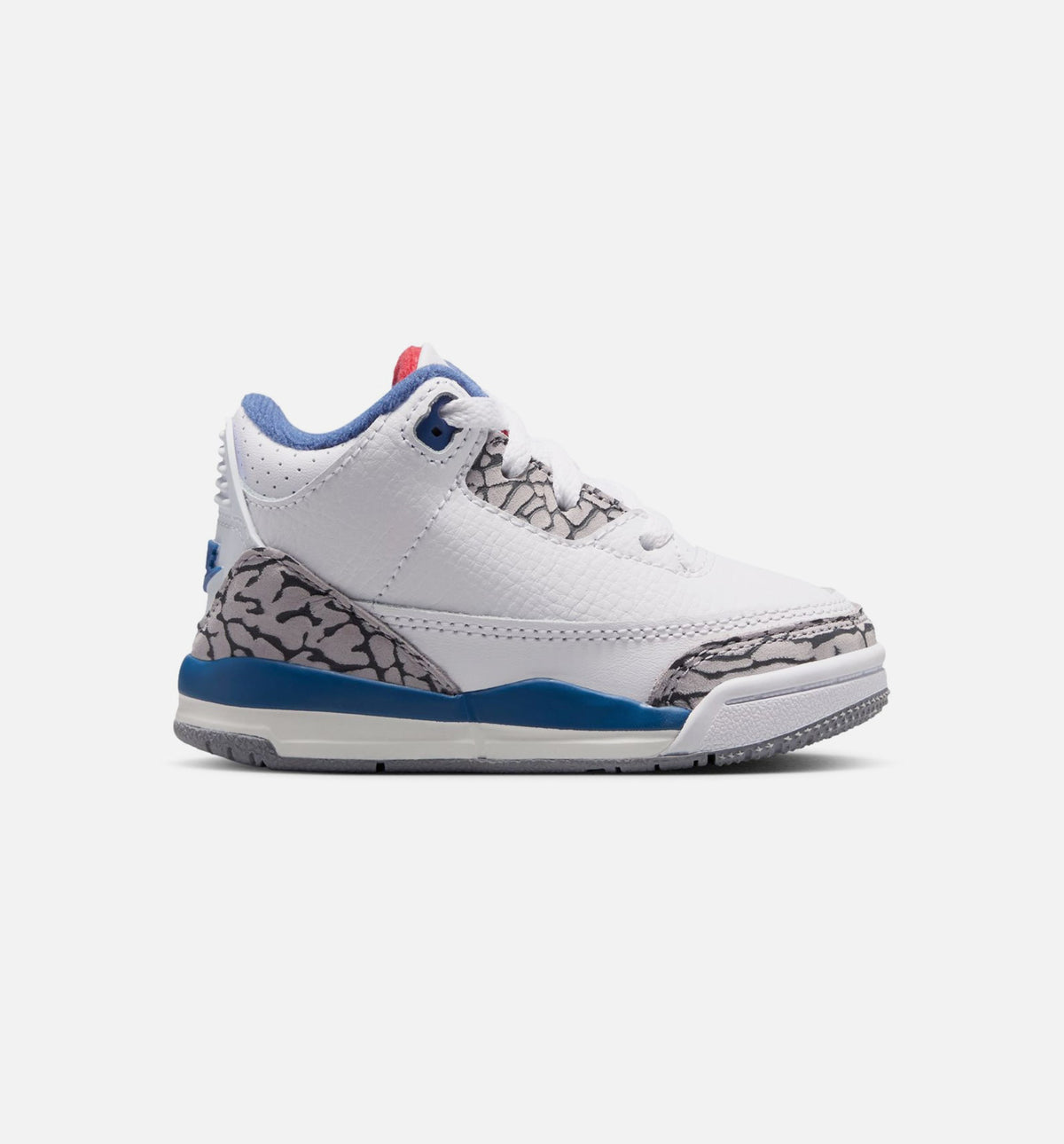 Air Jordan 3 Retro OG 婴幼儿生活方式运动鞋 - 白色/火焰红/真蓝（True Blue）